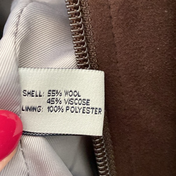 James Campbell Navy Wool Sportscoat Brown Elbow Patches & Removable Bibb. Small - Picture 10 of 12